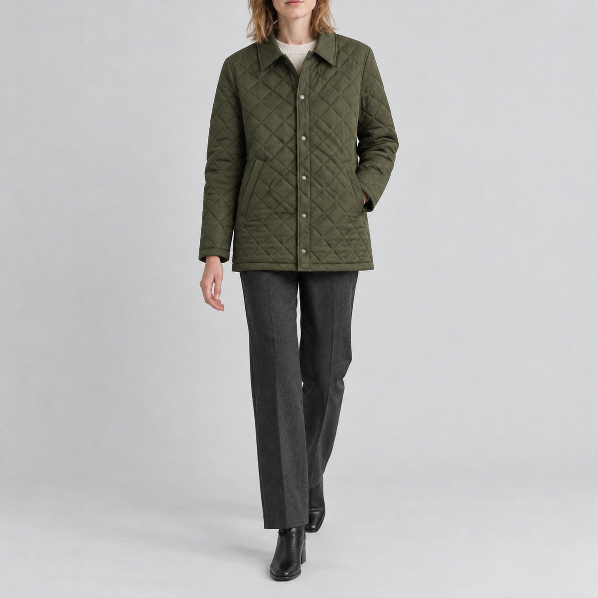 The Quilted Jacket, front